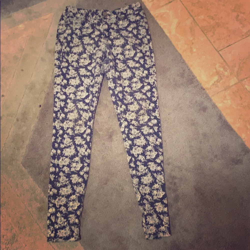 floral jeans